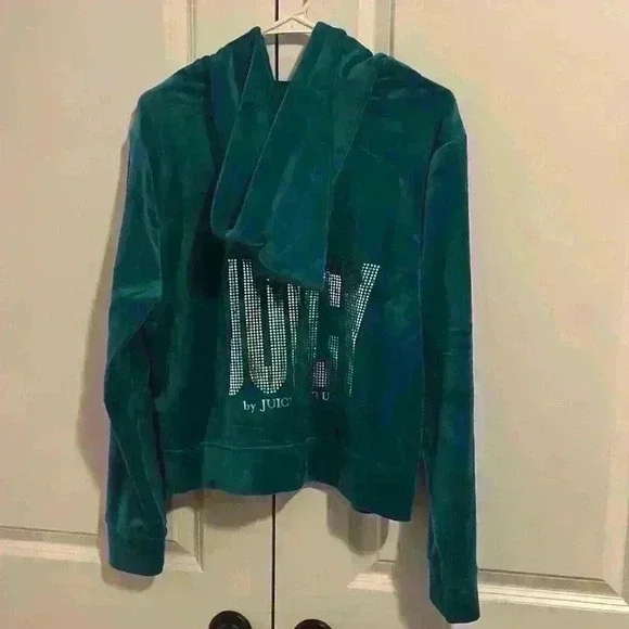 Juicy Couture Womens Plus Hoodie w Mid Rise Velour Pant Set NWT Y2K style 2X - Picture 3 of 14